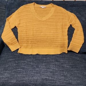 Women's Yellow V-Neck Sweater